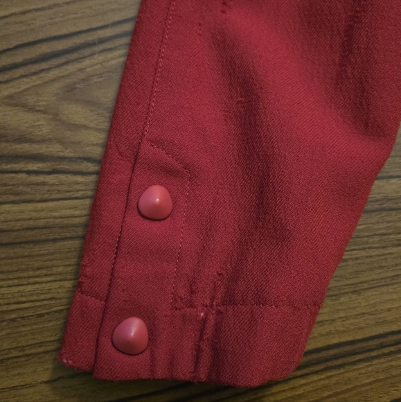 Vintage Thierry Mugler Red Wool Hourglass Blazer Jacket - Picture 12 of 16